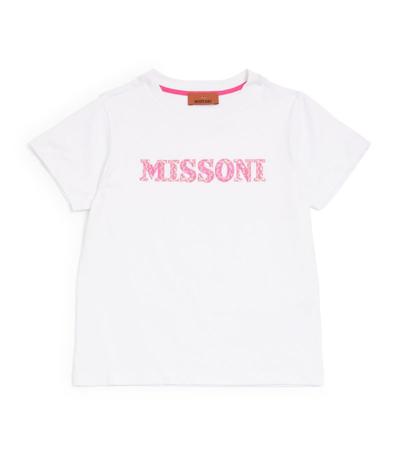 Shop Missoni Cotton Sequinned Logo T-shirt (4-14 Years) In Multi