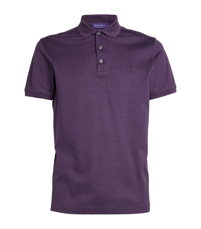 Shop Ralph Lauren Purple Label Cotton Polo Shirt In Purple