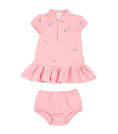Shop Ralph Lauren Polo Shirt Dress (3-24 Months) In Pink