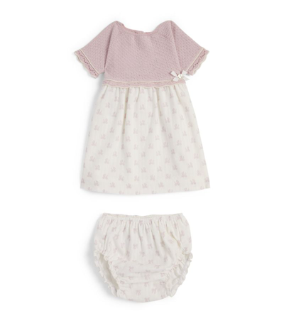 Shop Paz Rodriguez Knitted-top Dress With Bloomers (1-24 Months) In Yellow