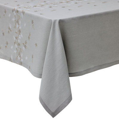 Shop Alexandre Turpault Linen Embroidered Tablecloth (170cm X 320cm) In Silver