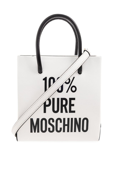 Shop Moschino Slogan In White