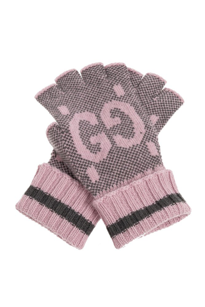 Shop Gucci Monogrammed Fingerless Gloves In Multi