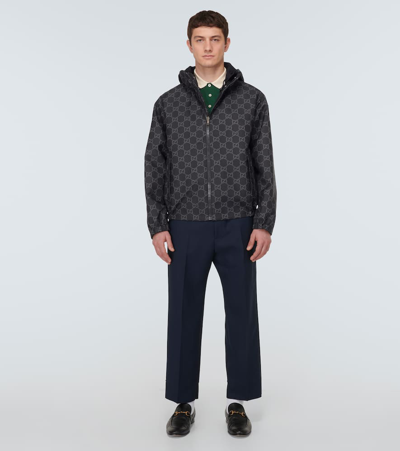 Gucci Reversible Gg Ripstop Jacket In Grey