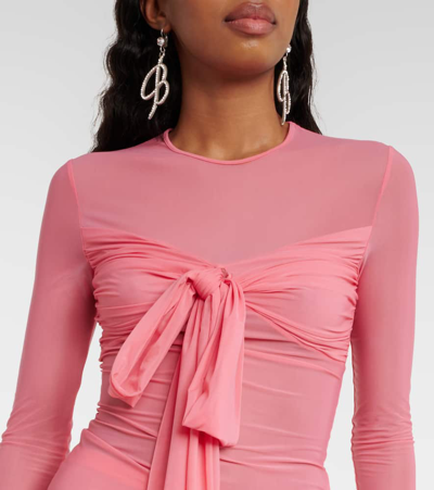 Shop Blumarine Bow-detail Jersey Top In Pink