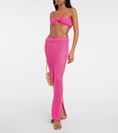 Shop Bananhot Aria Halterneck Bra Top In Pink