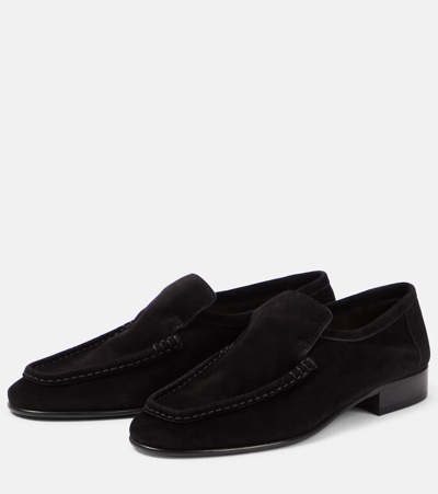 Shop The Row New Soft Suede Loafers In Black