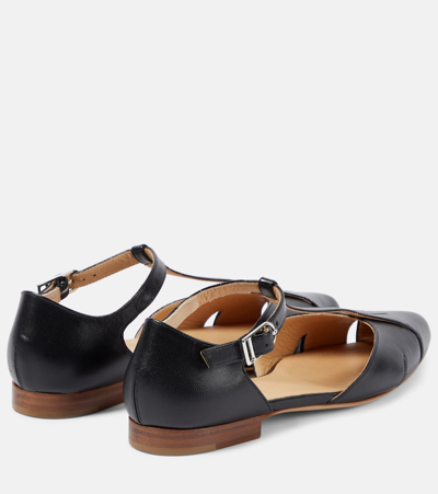 Gabriela Hearst Harlow T-strap Ballerina Flats In Black
