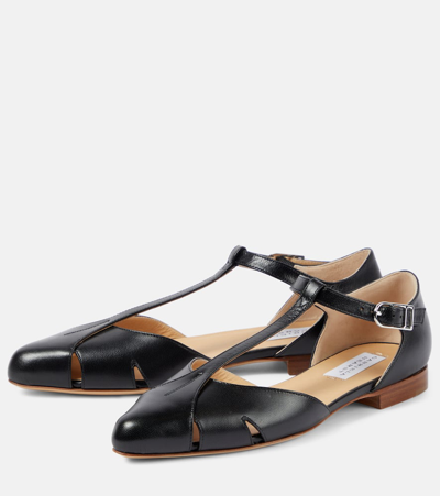 Gabriela Hearst Harlow T-strap Ballerina Flats In Black