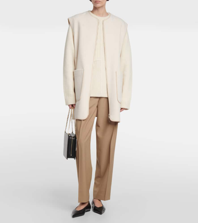 Shop Totême Wool-blend Felt Vest In White
