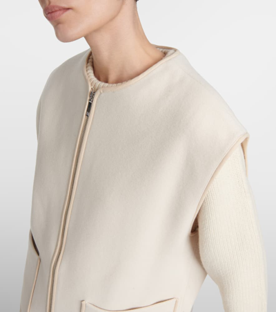 Shop Totême Wool-blend Felt Vest In White