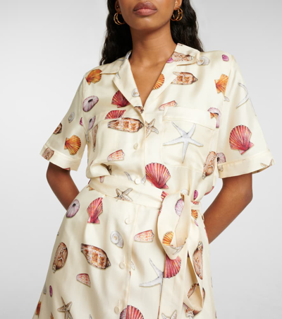 Shop Chloé Printed Silk Twill Shirt Dress In Multicoloured