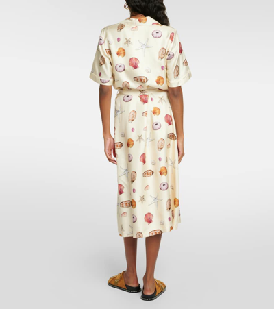 Shop Chloé Printed Silk Twill Shirt Dress In Multicoloured
