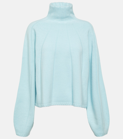Shop Joseph Wool Turtleneck Sweater In Blue
