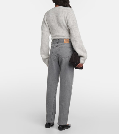 Shop Totême Twisted Straight Jeans In Grey