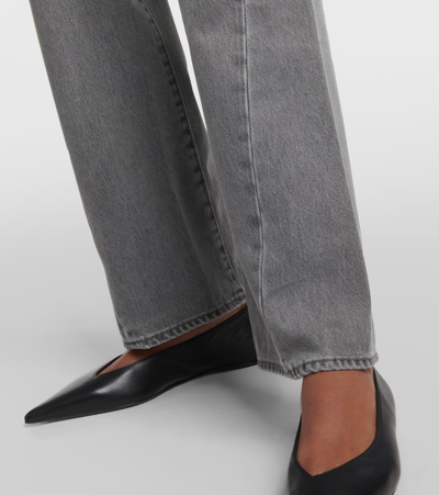 Shop Totême Twisted Straight Jeans In Grey