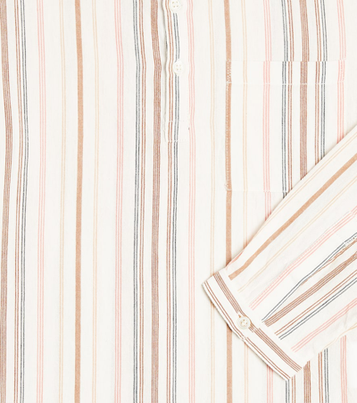 Shop Bonpoint Artiste Striped Cotton Shirt In Neutrals