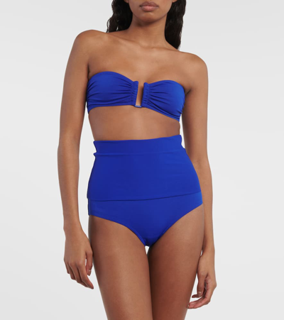 Shop Eres Gredin High-rise Bikini Bottoms In Blue