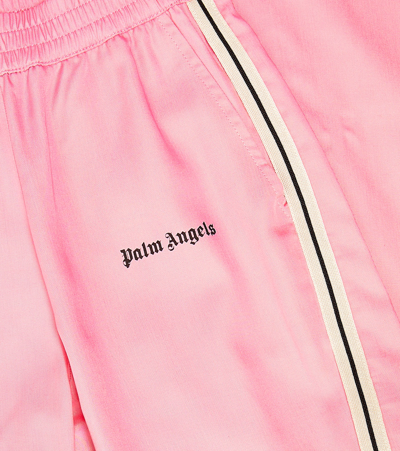 Shop Palm Angels Logo Wide-leg Track Pants In Pink