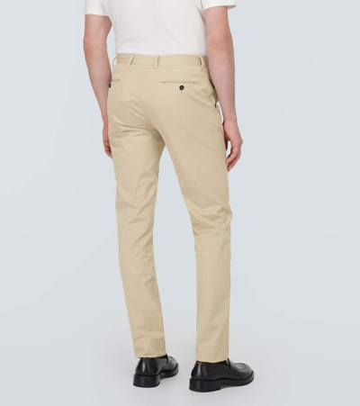 Zegna Cotton-blend Chinos In Beige