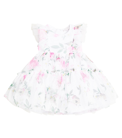 Shop Monnalisa Baby Abito Tulle Dress In Multicoloured