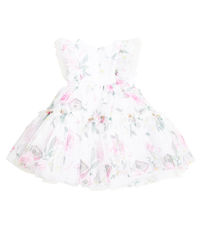 Shop Monnalisa Baby Abito Tulle Dress In Multicoloured