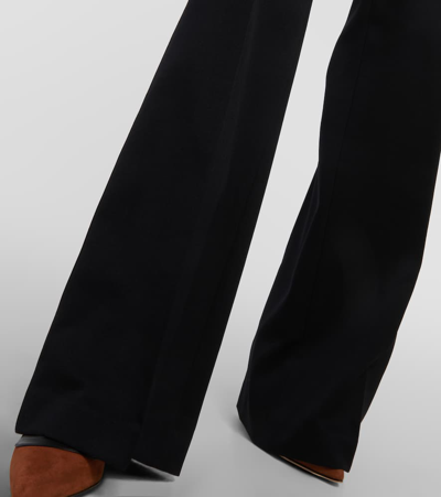 Shop Nili Lotan Christophe Virgin Wool Wide-leg Pants In Black