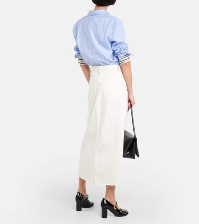 Frame The Midaxi Skirt Angled Seam Raw After Ecru Denim In Neutrals