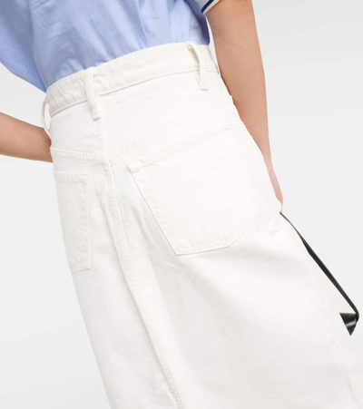 Frame The Midaxi Skirt Angled Seam Raw After Ecru Denim In Neutrals