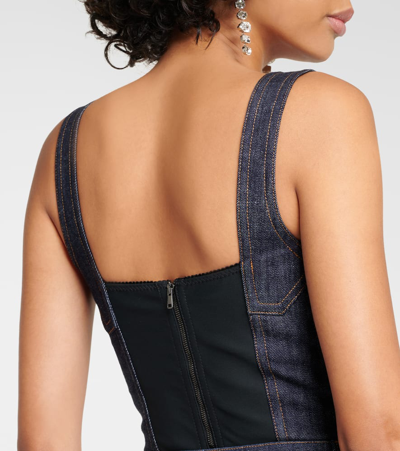 Shop Dolce & Gabbana Denim Bustier In Blue