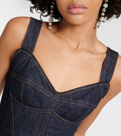 Shop Dolce & Gabbana Denim Bustier In Blue