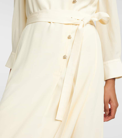 Shop Chloé Silk Midi Dress In White