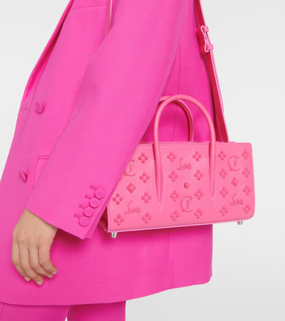 Christian Louboutin Women's Small Paloma Spiked Leather Baguette Bag In Pink