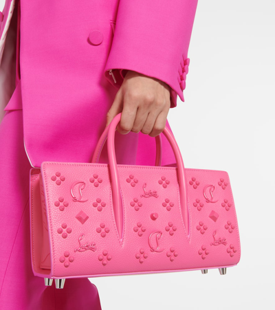 Christian Louboutin Women's Small Paloma Spiked Leather Baguette Bag In Pink