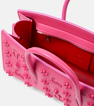 Christian Louboutin Women's Small Paloma Spiked Leather Baguette Bag In Pink