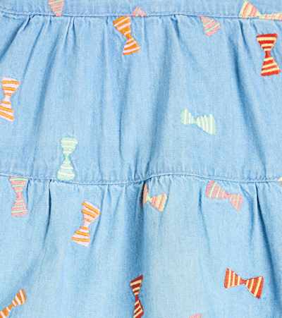 Shop Stella Mccartney Bow-detail Denim Dress In Blue