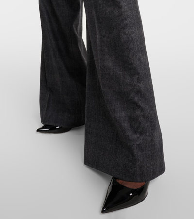 Shop Nili Lotan Johan Wool And Cashmere-blend Wide-leg Pants In Grey
