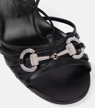 Shop Gucci Horsebit Embellished Leather Sandals In Black