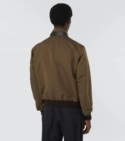 Shop Tom Ford Cotton And Silk Poplin Bomber Jacket In Green