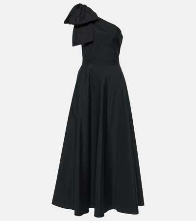Shop Giambattista Valli One-shoulder Cotton Gown In Black