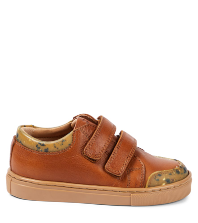Petit Nord Low Leather Sneakers In Brown