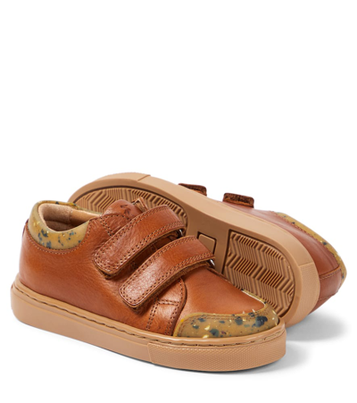 Petit Nord Low Leather Sneakers In Brown