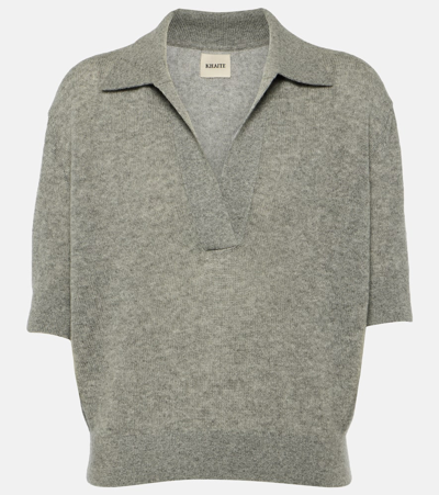 Khaite Shrunken Jo Cashmere Blend Sweater In Grey