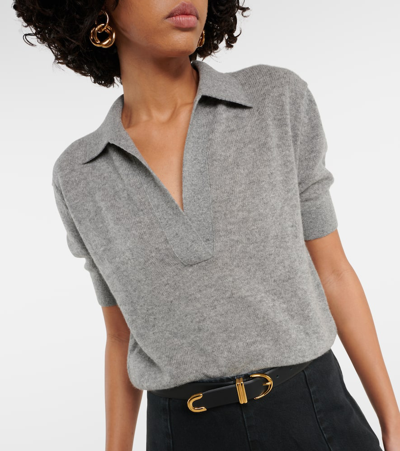 Khaite Shrunken Jo Cashmere Blend Sweater In Grey