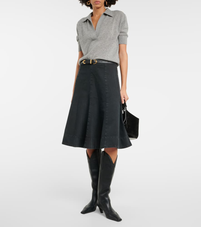 Khaite Shrunken Jo Cashmere Blend Sweater In Grey
