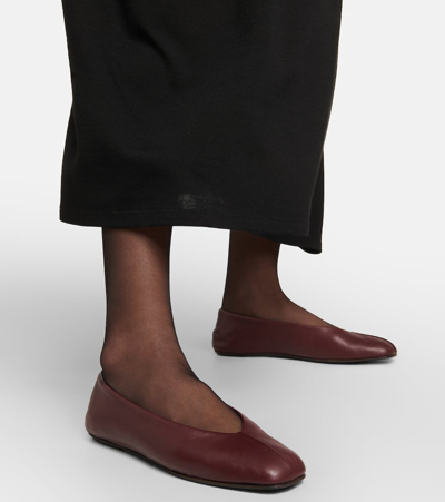 Shop The Row Eva Two Leather Ballet Flats In Brown