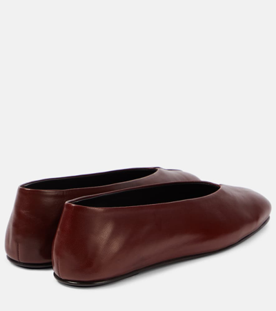 Shop The Row Eva Two Leather Ballet Flats In Brown