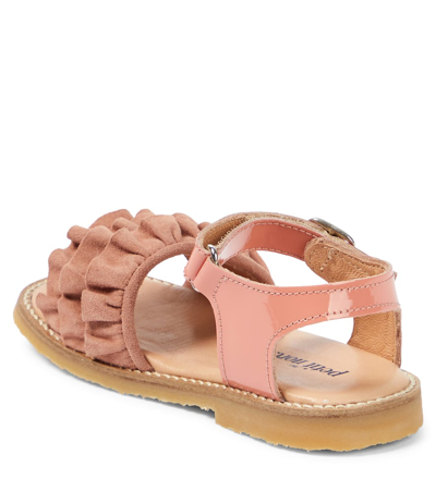 Petit Nord Ruffles Leather Sandals In Multicoloured