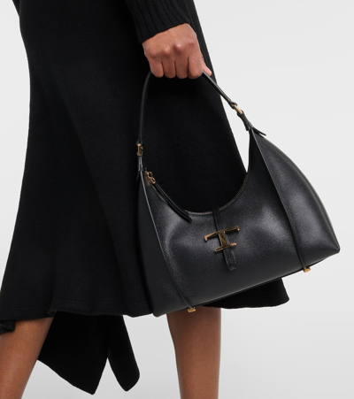 Shop Tod's Tsb Small Leather Tote Bag In Black