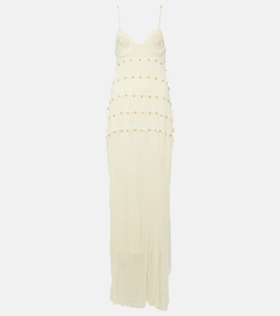 Shop Christopher Esber Reminiscence Beaded Maxi Dress In Butter